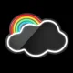Forever Light FMNE05 Mirror LED Neon Cloud, Multicolor