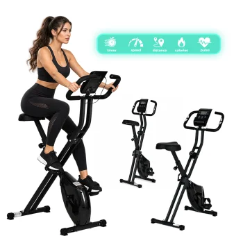 MOVEPRO Foldable Magnetic Exercise Bike 8 Resistance Levels 120 kg