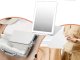 Folding LED Makeup Mirror with Adjustable Light, Rechargeable, White