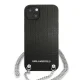 Karl Lagerfeld Leather Textured and Chain Case for iPhone 13 / 14 / 15 - Black