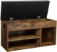 Multistore Loft Shoe Cabinet with Storage Seat Rustic Brown