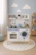 Wooden play kitchen for children with LED, sounds, oven, washing machine, ECOTOYS
