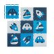 Bērnu putu puzles paklājs 180x180cm, zils | Kids Foam Puzzle Mat