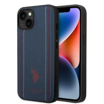 Apple iPhone 14 Plus 6.7'' US Polo Leather Stitch Case Cover (USHCP14MPFAV), Navy
