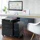 Maclean MC-850 Metal Under-Desk Cabinet with Lock, Black