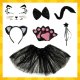 Kruzzel 7-Piece Cat Costume for Girls Dress-Up Set 26745, Black