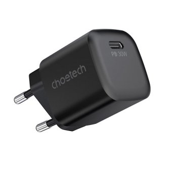 Choetech GaN USB charger Type C PD 30W black (PD5007)