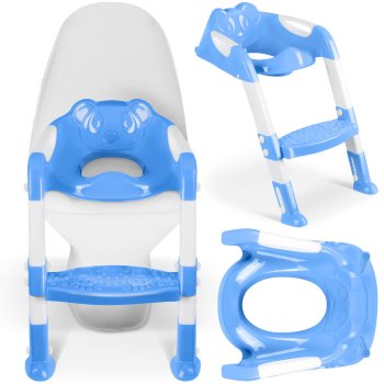 Potty Training Toilet Seat with Step Stool Ladder, Blue (Ricokids 729100)