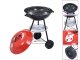 Portable Charcoal Garden Briquette Round Grill on Wheels with Lid