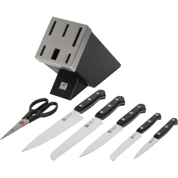 ZWILLING Gourmet Knife Block Set 7-Piece, Self-Sharpening, Black