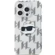 Karl Lagerfeld iPhone 15 Pro Max Case IML Choupette Head & Monogram, Transparent