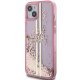 Apple iPhone 15 6.1\'\' Guess Liquid Glitter Gold Stripes Case Cover, Pink | Чехол Кейс Бампер...