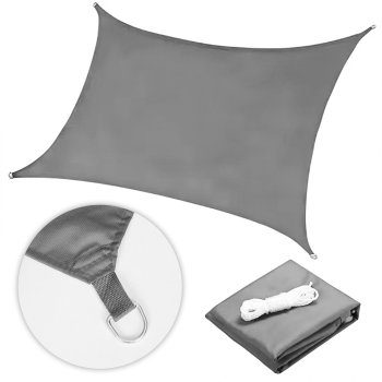 Waterproof Square Shade Sail 4x4 m Garden Canopy MultiGarden, Grey