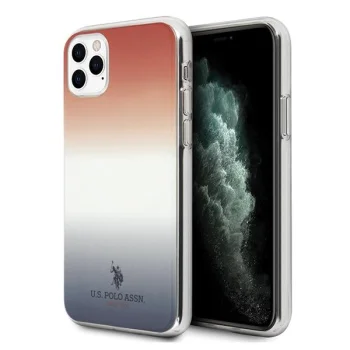 Apple iPhone 11 Pro Max 6.5'' US Polo Gradient Pattern Collection Case Cover (USHCN65TRDGRB), Blue / Red