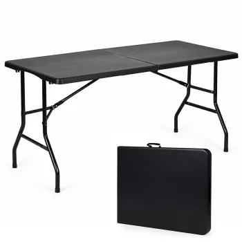 MultiGarden Folding Catering Garden Table 153x70 cm, Black