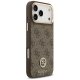 Guess 4G Strass Logo & Big Strap Metal Buttons MagSafe Phone Case Cover iPhone 17 Pro Max - Brown