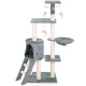 Pethaus Cat Scratching Tower 140 cm with House and Toys, Grey
