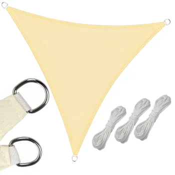 Waterproof Sun Shade Sail - Triangle 3x3x3m, Cream