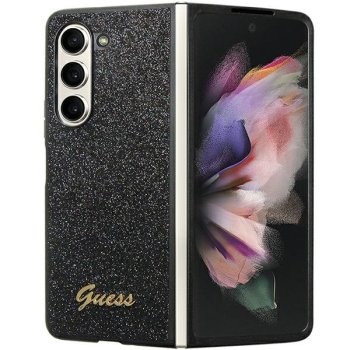 Guess Samsung Galaxy Z Fold 5 vāciņš Glitter Script, melns