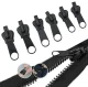 Universal Zipper Repair Kit with 6 Replacement Sliders, Black
