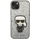 Karl Lagerfeld Glitter Flakes Ikonik vāciņš iPhone 14 Plus - Sudraba