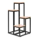ModernHome 4-Tier Plant Stand Metal/MDF, Light Walnut