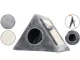 Triangular Cat Scratcher with Hideout Cave and Toy Ball, Grey