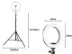 RGB LED Ring Light with Phone Holder and Adjustable Tripod, 30cm, 120W