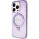 Guess iPhone 15 Pro Case Ring Stand MagSafe Script Logo Glitter, Purple