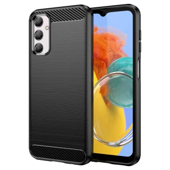 Flexible Carbon Pattern Case for Samsung Galaxy M14 Carbon Case, Black