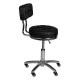 Cosmetic Stool AM-877 with Backrest, Black