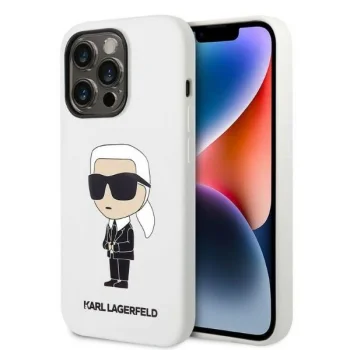 Karl Lagerfeld Silicone Ikonik Case for iPhone 14 Pro Max, White