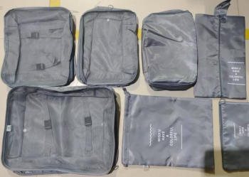 7-Piece Packing Cubes Set for Suitcase and Travel Luggage, Grey