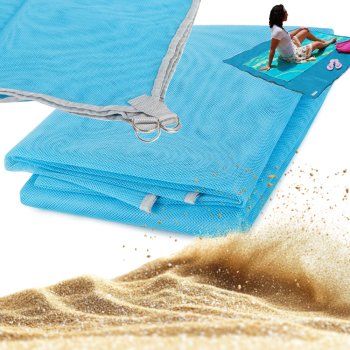 Sand Free Beach Mat Large Picnic Blanket 200x150cm Waterproof, Blue