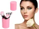 Professional Makeup Brush Set (12 pcs) with Case, Pink