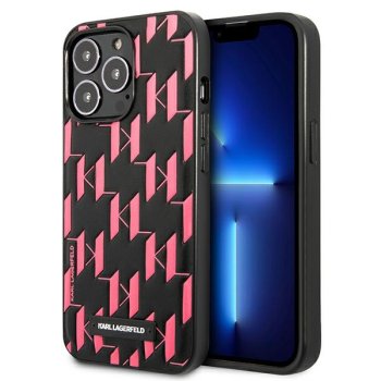 Karl Lagerfeld Monogram Plaque Case for iPhone 13 Pro Max - Pink