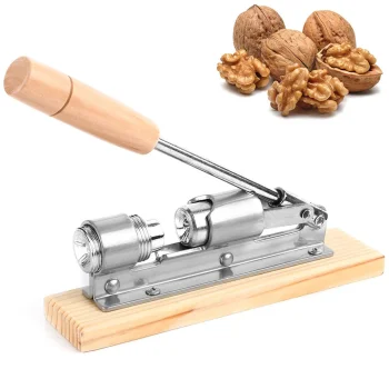 Steel Nutcracker on Wooden Stand (Adjustable)