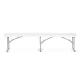 Plonos 440300 Folding Garden Furniture Set, Table and 2 Benches, 180 cm, White