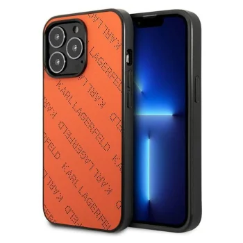 Karl Lagerfeld Perforated Allover dėklas skirtas iPhone 13 Pro / 13 6.1", oranžinis