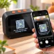 Smart desk clock with AI assistant and Bluetooth speaker, black