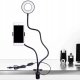 Desktop Live Stream Selfie Ring LED Light Flash with Clip On and Phone Holder
