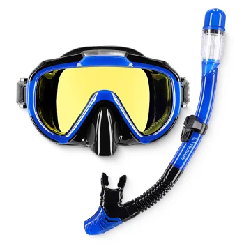 4Fizjo Tsunami Diving and Snorkeling Mask with Snorkel, Blue
