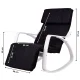Modernhome Rocking Chair with Adjustable Footrest, Black/White