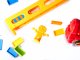 Kids Toy Electric Domino Train Locomotive, Red