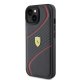 Чехол Ferrari для iPhone 15 Twist Metal Logo, черный