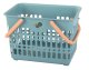 Plastic Shopping Basket with Folding Handles, 29x19x20.5 cm, Assorted Colors