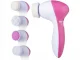 Electric Facial Cleansing Brush and Massager 5-in-1, Pink/White