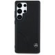 Mercedes Leather Curved Stitches Case for Samsung Galaxy S25 Ultra Black