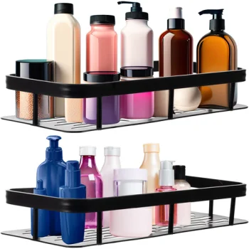Ruhhy 23170 Bathroom Shelf Set, 2 pcs, Black