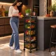 Kitchen Trolley Rack ModernHome, 5 Rotating Baskets, 28x28x90 cm, Matte Black